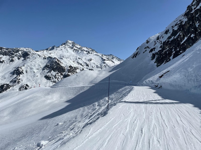 blauwe piste in Les Arcs