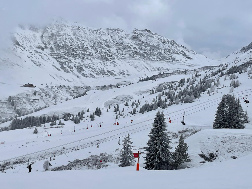 rode piste in Les arcs